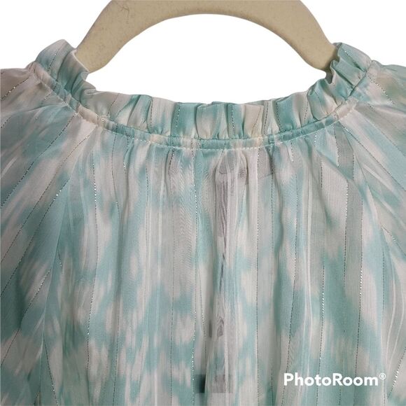 BCBGMAXAZRIA Printed Long‎ Sleeve Blouse SIZE MEDIUM - Picture 9 of 16